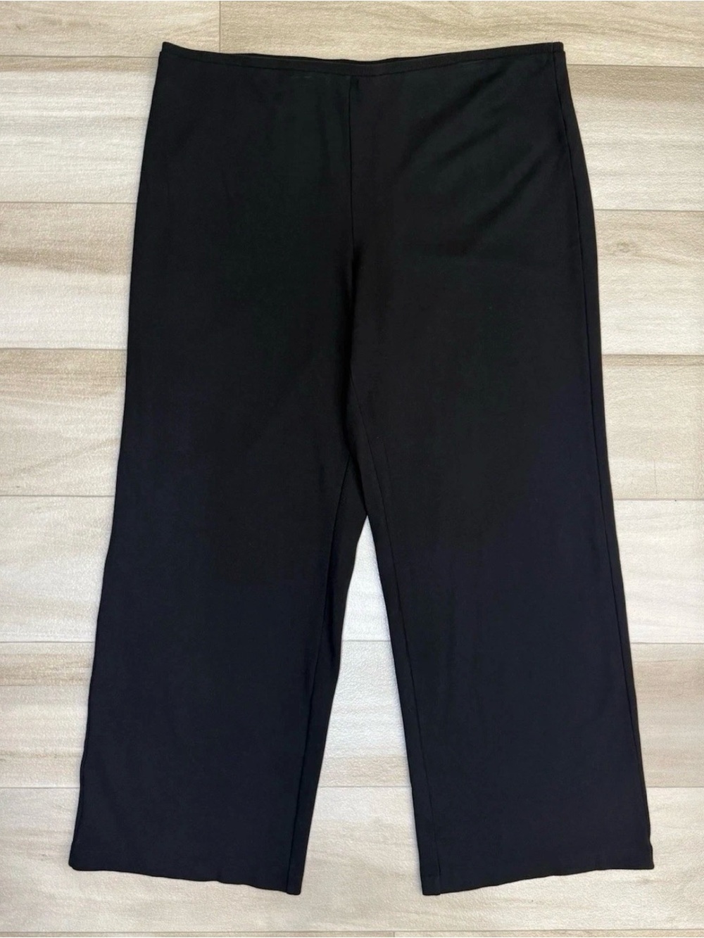 J. Jill Ponte Full Leg Cropped Pants Sz XL Black Pull On Wide Leg Stretch 38x30